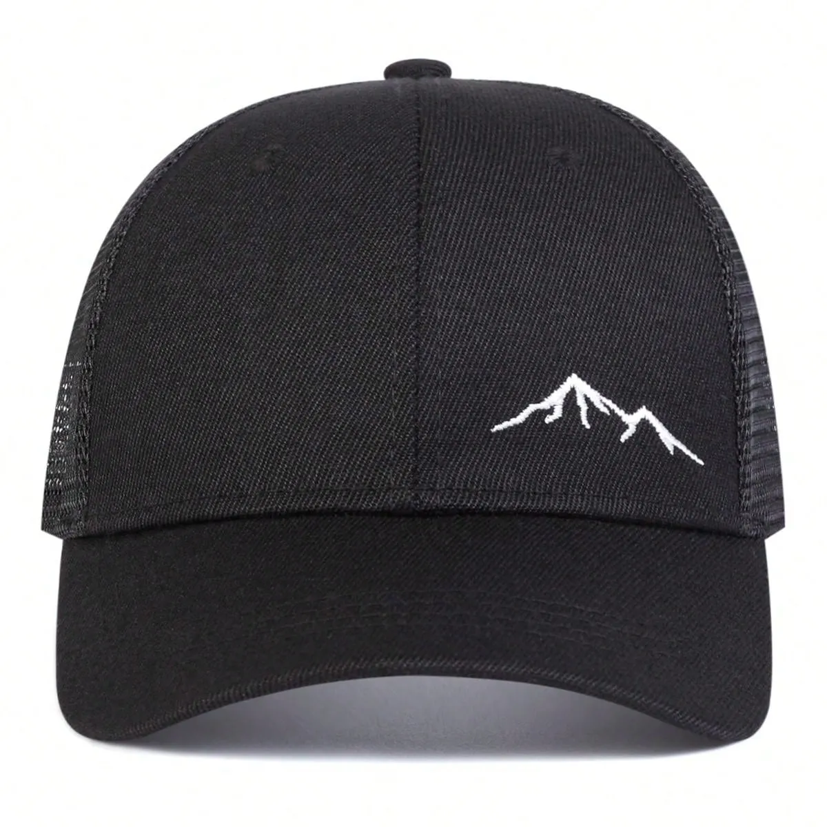 1pc Men's Mountain Embroidery Baseball Cap, Outdoor Adjustable Sunscreen Leisure Mesh Cap, Suitable For Spring And Autumn Travel, Beach Parties