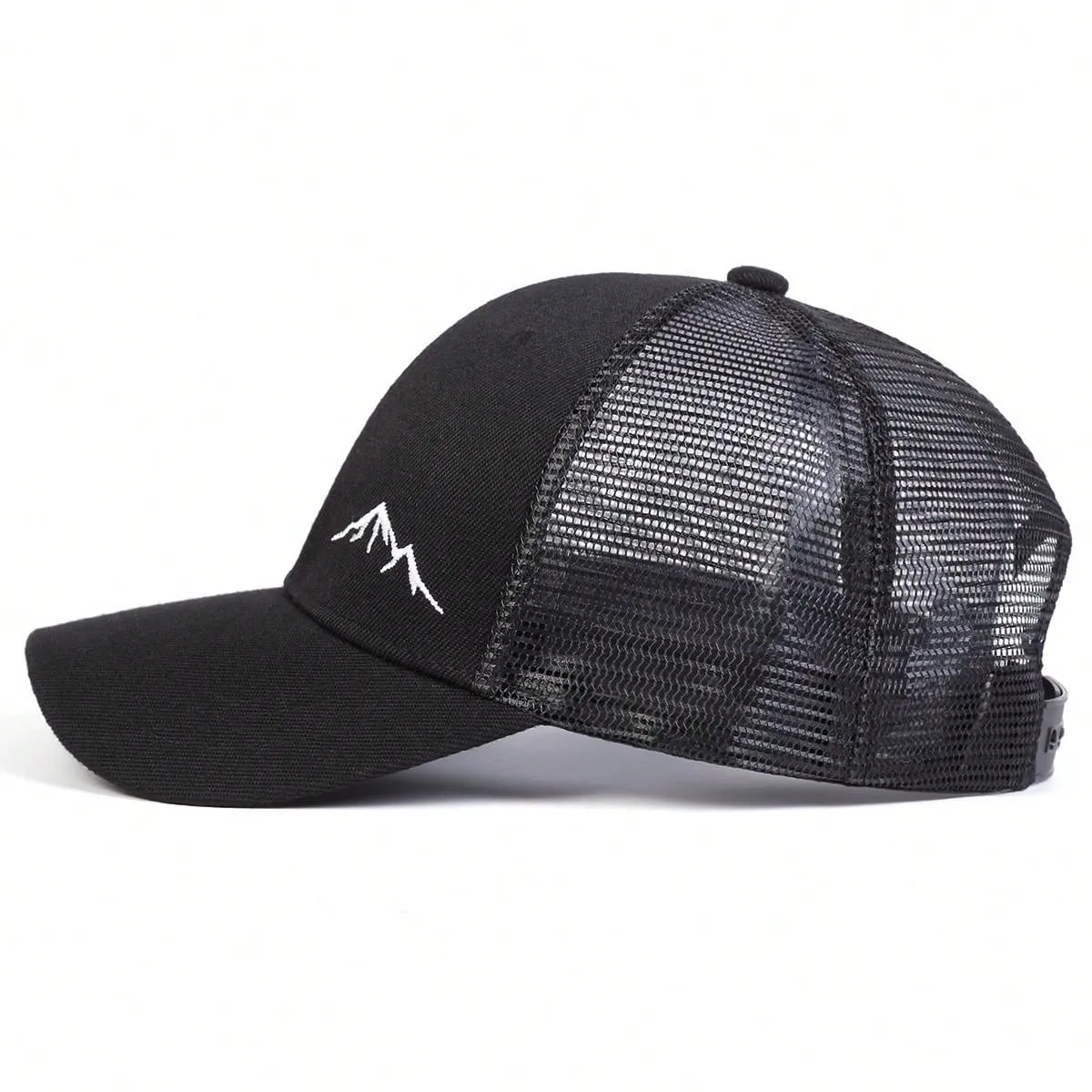 1pc Men's Mountain Embroidery Baseball Cap, Outdoor Adjustable Sunscreen Leisure Mesh Cap, Suitable For Spring And Autumn Travel, Beach Parties