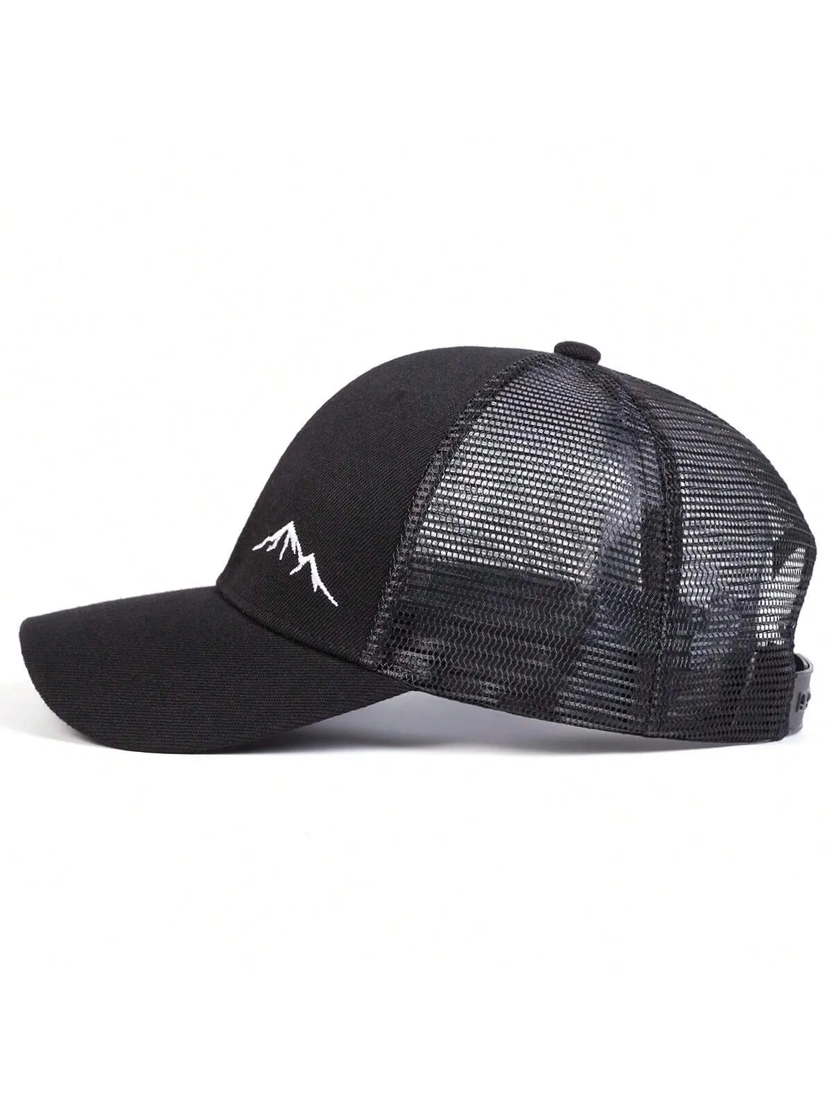 1pc Men's Mountain Embroidery Baseball Cap, Outdoor Adjustable Sunscreen Leisure Mesh Cap, Suitable For Spring And Autumn Travel, Beach Parties