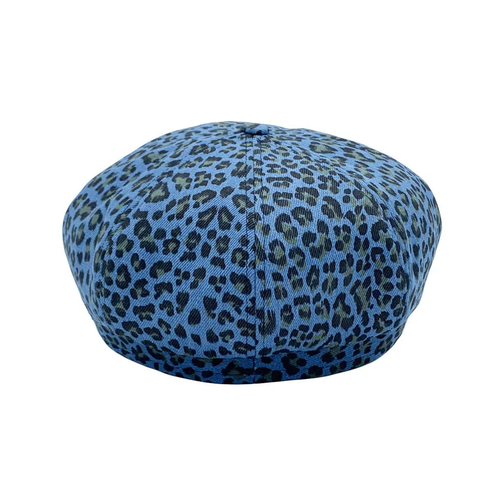 Animal Print Cotton Newsboy Cabbie Peaked Beret Cap Baker Boy Flat Cap LDG1515