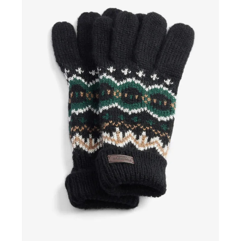 Barbour Case Fairisle Mens Gloves - Green Loch