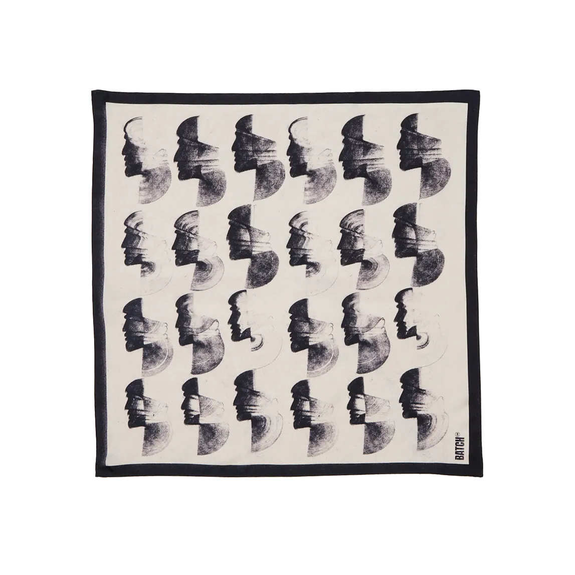 Batch Silk Scarf - Charcoal Heads