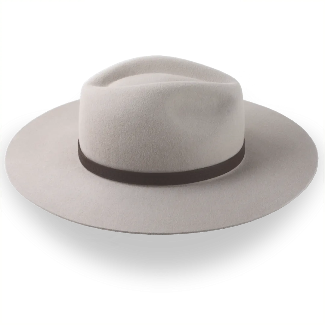 Beige Western Style Flat Brim Hat with Iconic Crown | The Cactus