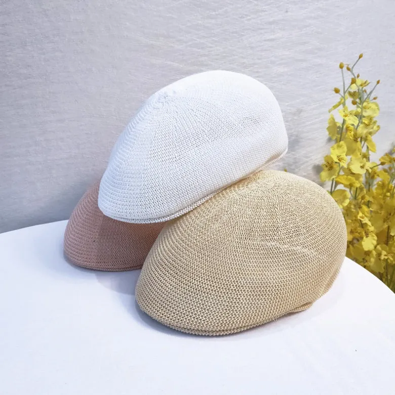 Breathable Mesh Summer Hat Newsboy Ivy Cap Cabbie Flat Cap YZ30176