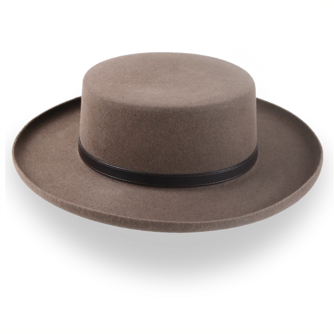 Brown Western Gambler Hat with Rolled Brim | The Ranchero