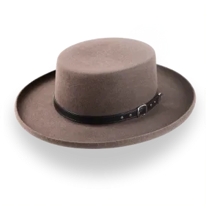 Brown Western Gambler Hat with Rolled Brim | The Ranchero