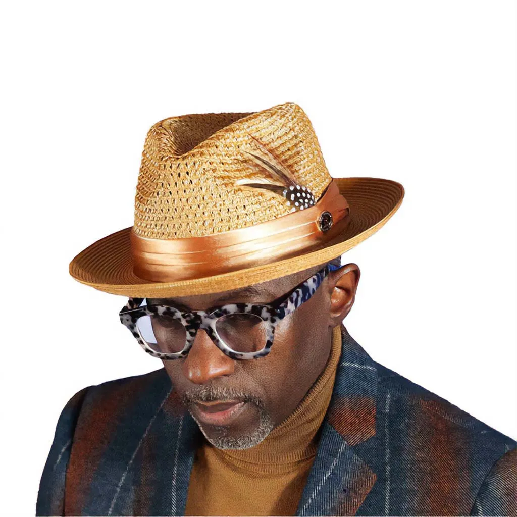 Bruno Capelo Julian Pinch Front Straw Fedora