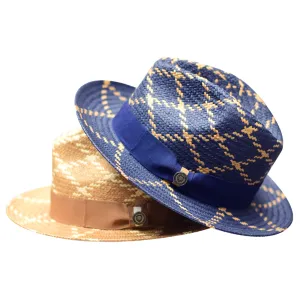 Bruno Capelo Malibu Cross-Stitch Shantung Straw Fedora