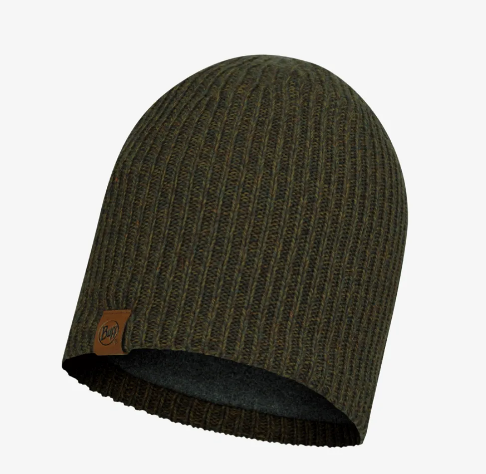 Buff Knitted & Fleece Hat Lyne Bark