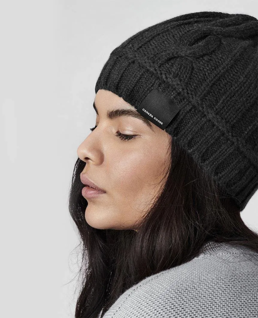 Cable Toque Womens Black