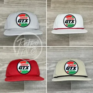 Castrol GTX Motor Oil Patch on Retro Rope Hat