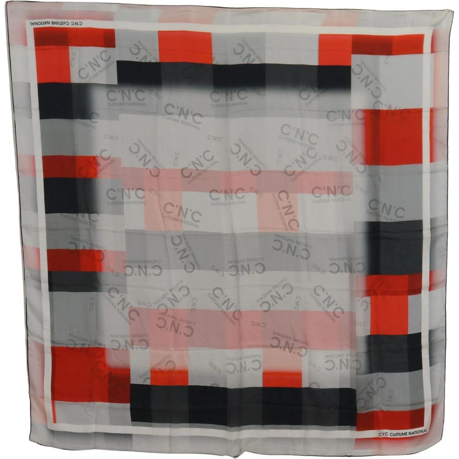 Costume National Elegant Checkered Silk Scarf