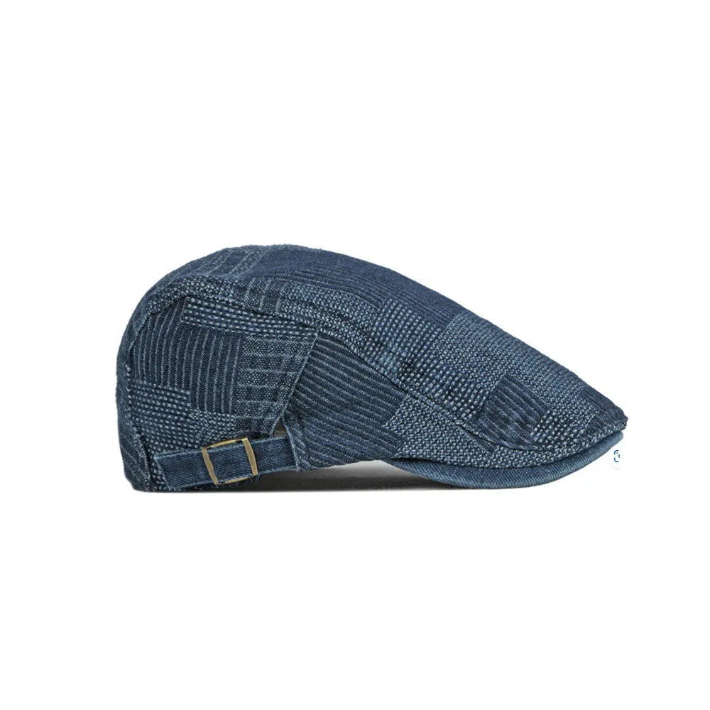 Cotton Denim Flat Cap Newsboy Ivy Irish Hats Jean Cabbie Driving Hat YZ30126