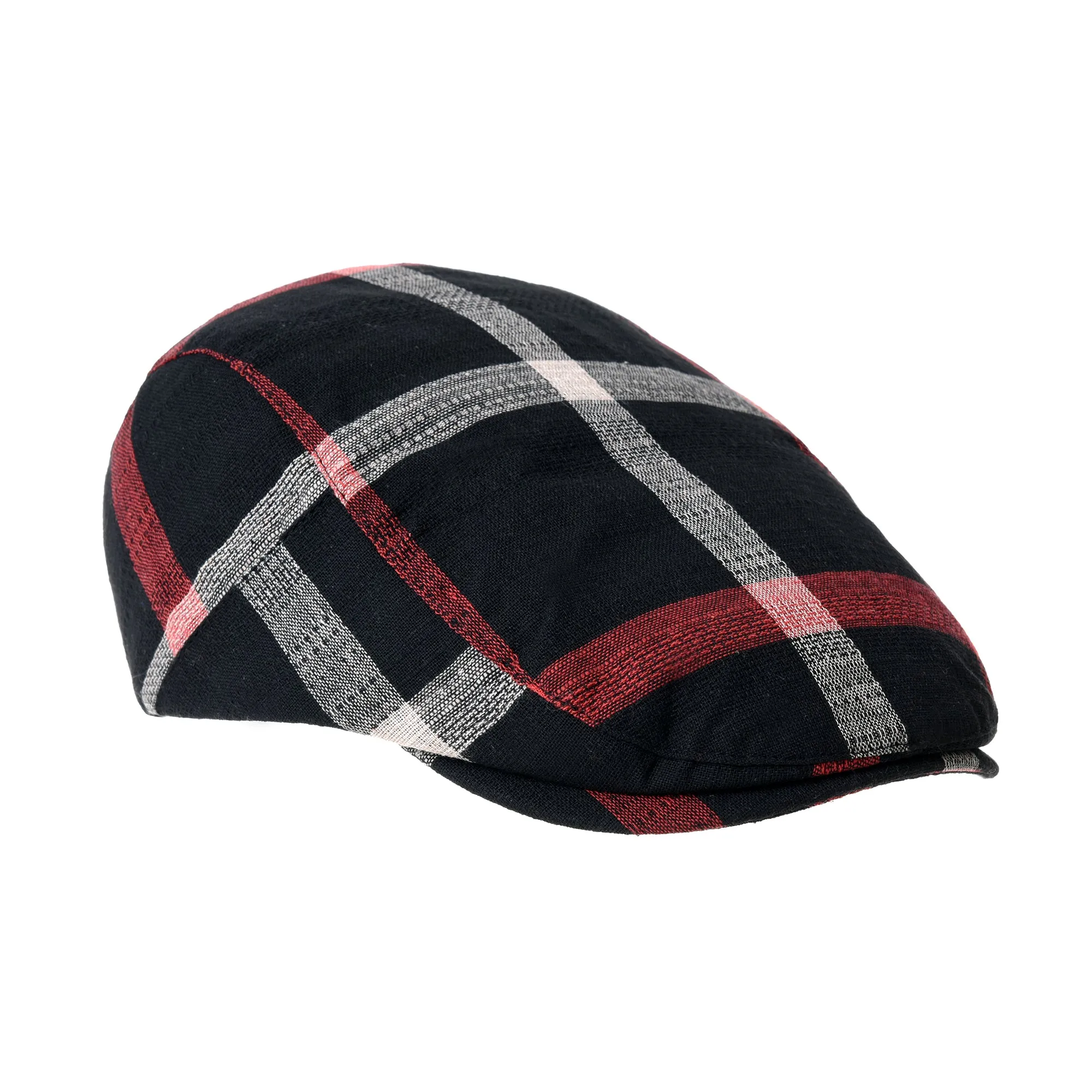 Cotton Plaid Newsboy Flat Cap Ivy Cabbie Gatsby Hat YZ30099