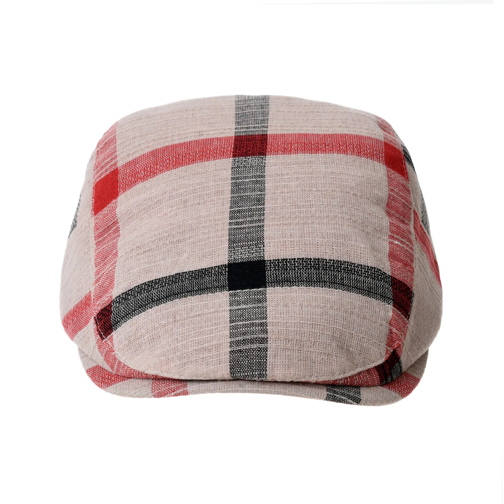 Cotton Plaid Newsboy Flat Cap Ivy Cabbie Gatsby Hat YZ30099