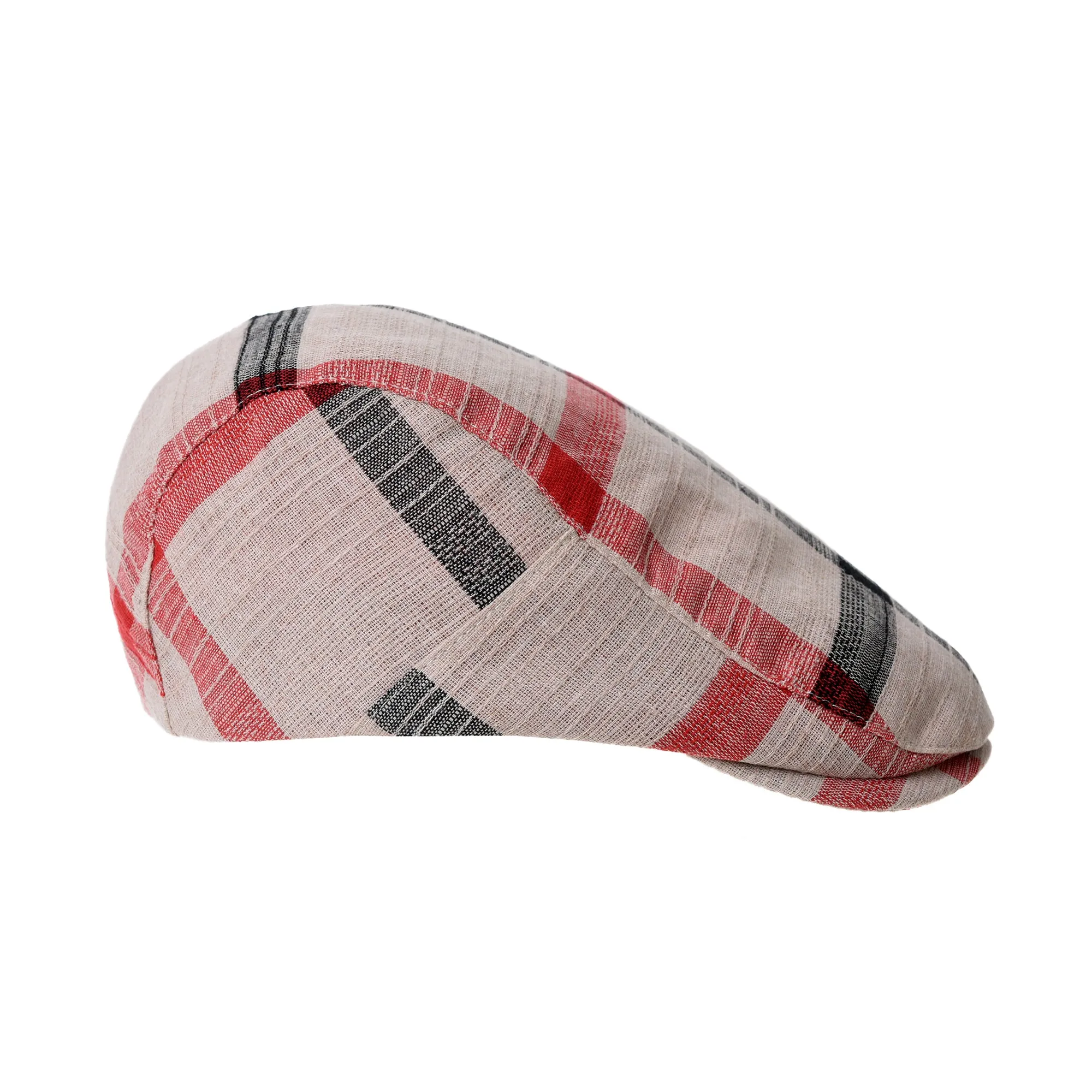 Cotton Plaid Newsboy Flat Cap Ivy Cabbie Gatsby Hat YZ30099