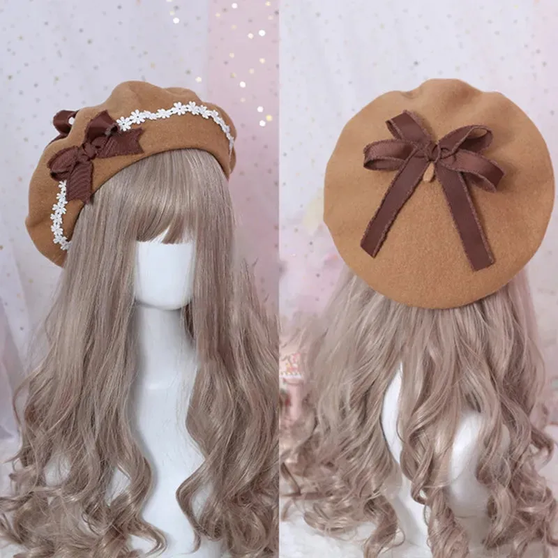 Daisies & Bows Beret Hat