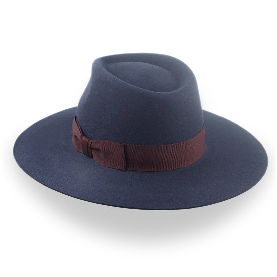 Dark Grey Wide Brim Fedora Hat | The Atlantis