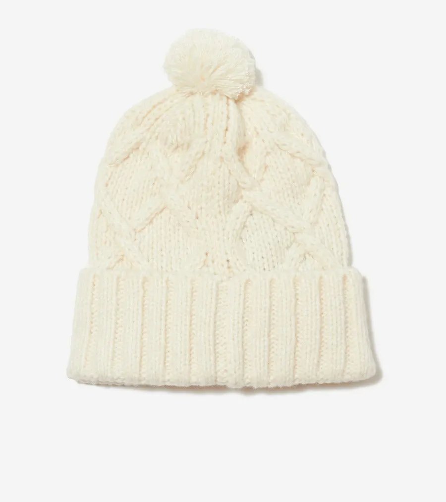 Diamond Cable Pom Hat