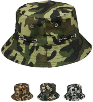 four color camouflage kid summer hat Case of 72