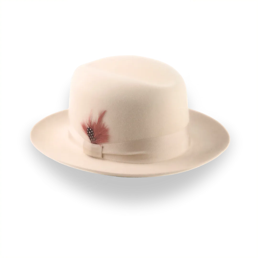 Handcrafted Cream Fedora Hat in Premium Fur Felt | The Tobin