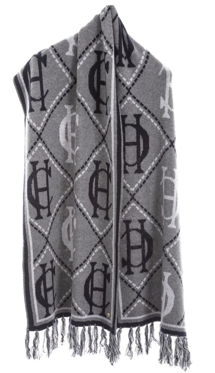 Holland Cooper Monogram Scarf in Grey Marle