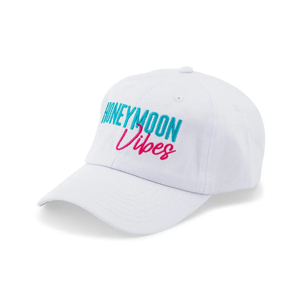 Honeymoon Vibes White Women’s Embroidered Bachelorette Party Dad Hat