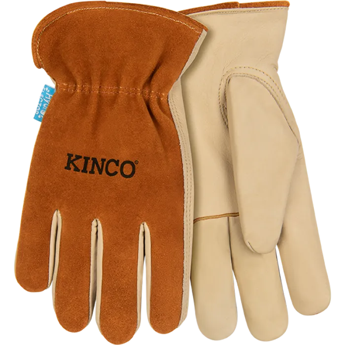 Kinco 355P HydroFlector Russet Premium aquaHIDE Water-Resistant Easy-On Cuff  Keystone Thumb Glove (One Dozen)