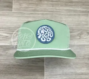 Kiss My Ass Patch on Green Retro Poly Rope Hat