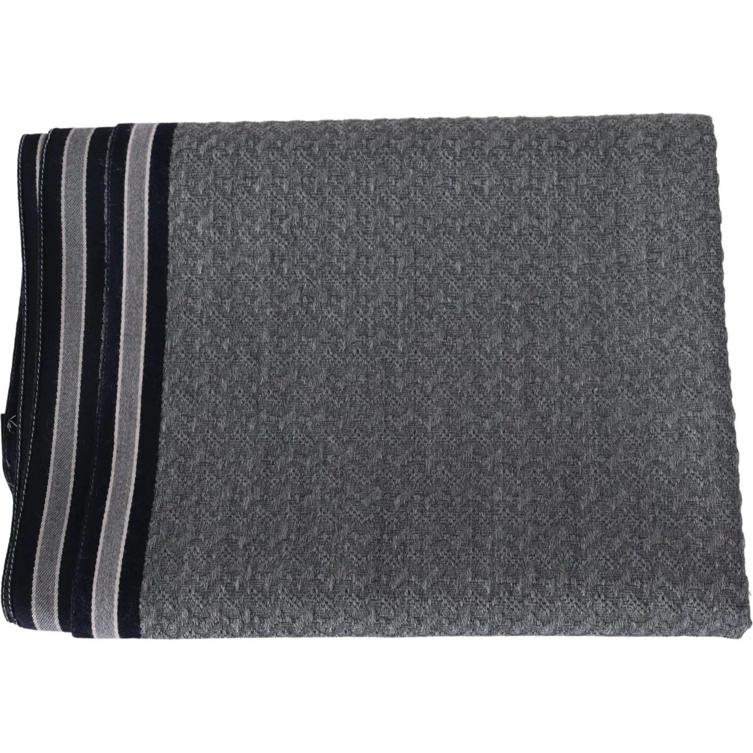 Missoni Elegant Gray Wool Scarf with Signature Stripes