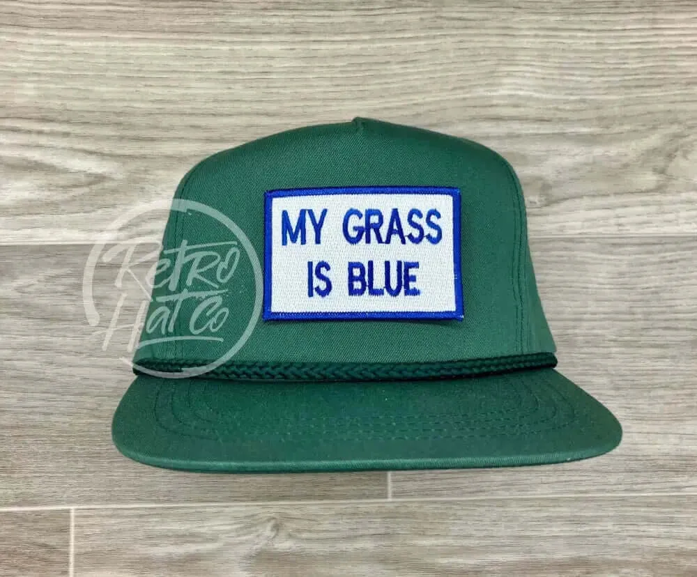 My Grass Is Blue on Green Classic Rope Hat