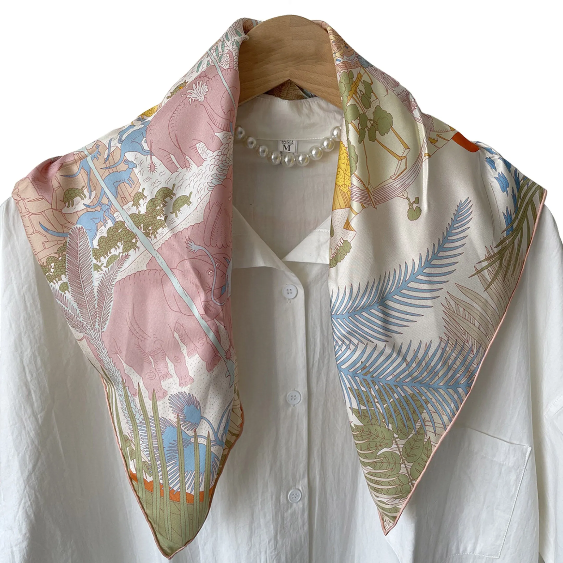 Pink Fantasy Pure Mulberry Silk Scarf Bandana