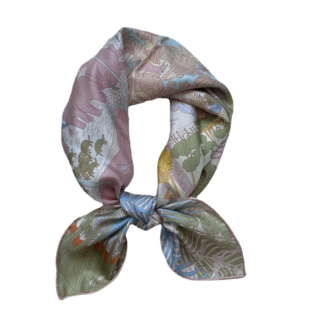 Pink Fantasy Pure Mulberry Silk Scarf Bandana