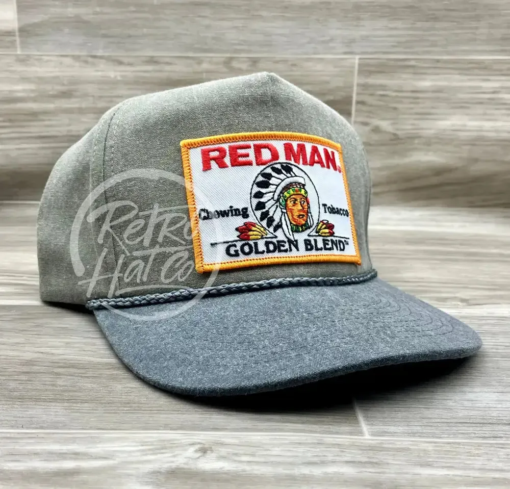 Red Man Golden on Retro Two-Tone Rope Hat