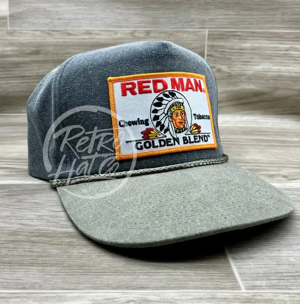 Red Man Golden on Retro Two-Tone Rope Hat