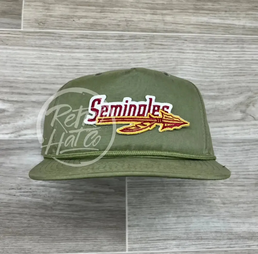 Retro Florida State / FSU Seminoles Patch on Solid Retro Rope Hat