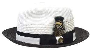 Rocco Two-Tone Straw Fedora by Bruno Capelo