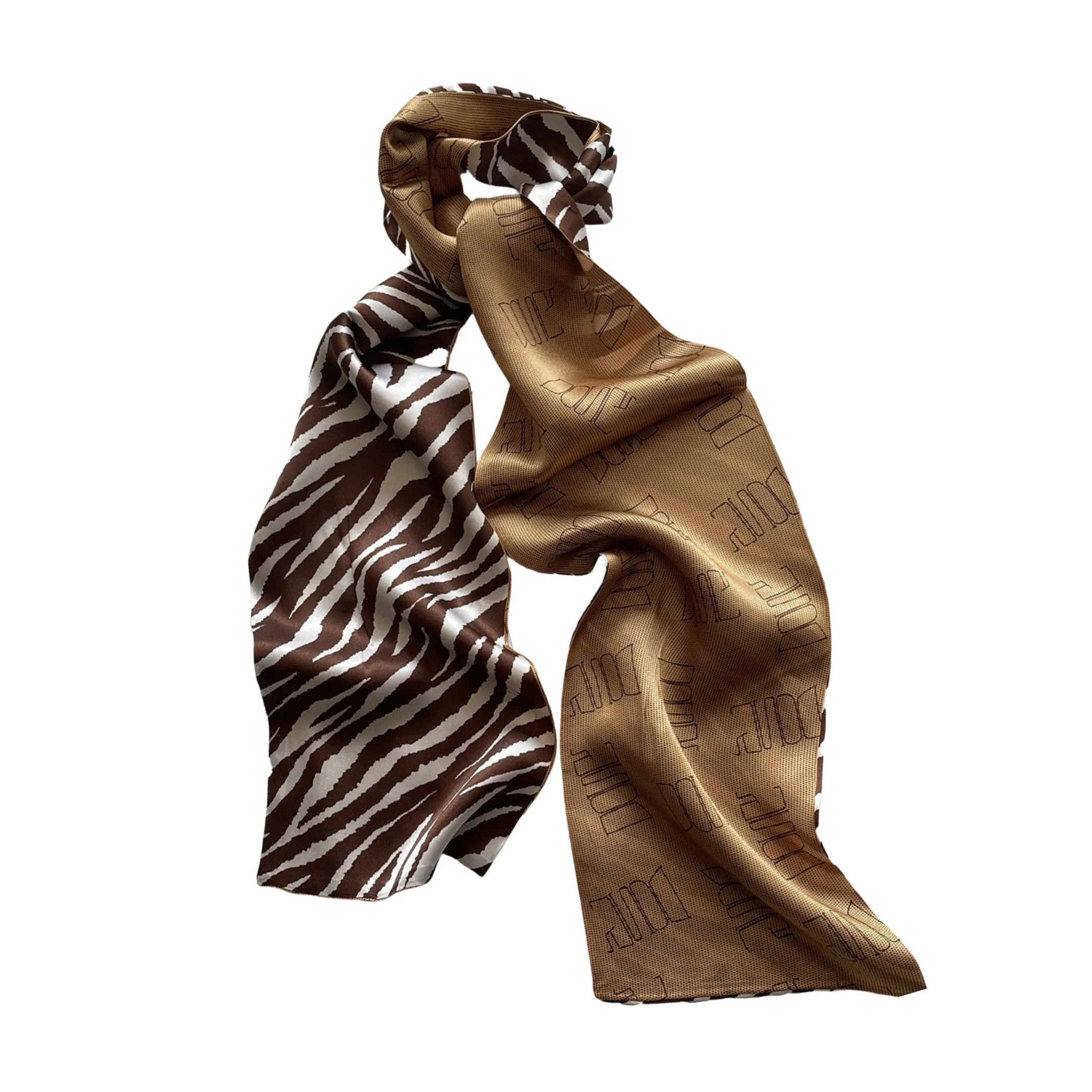 Savanna Chic Pure Mulberry Silk Long Scarf Silk Twilly