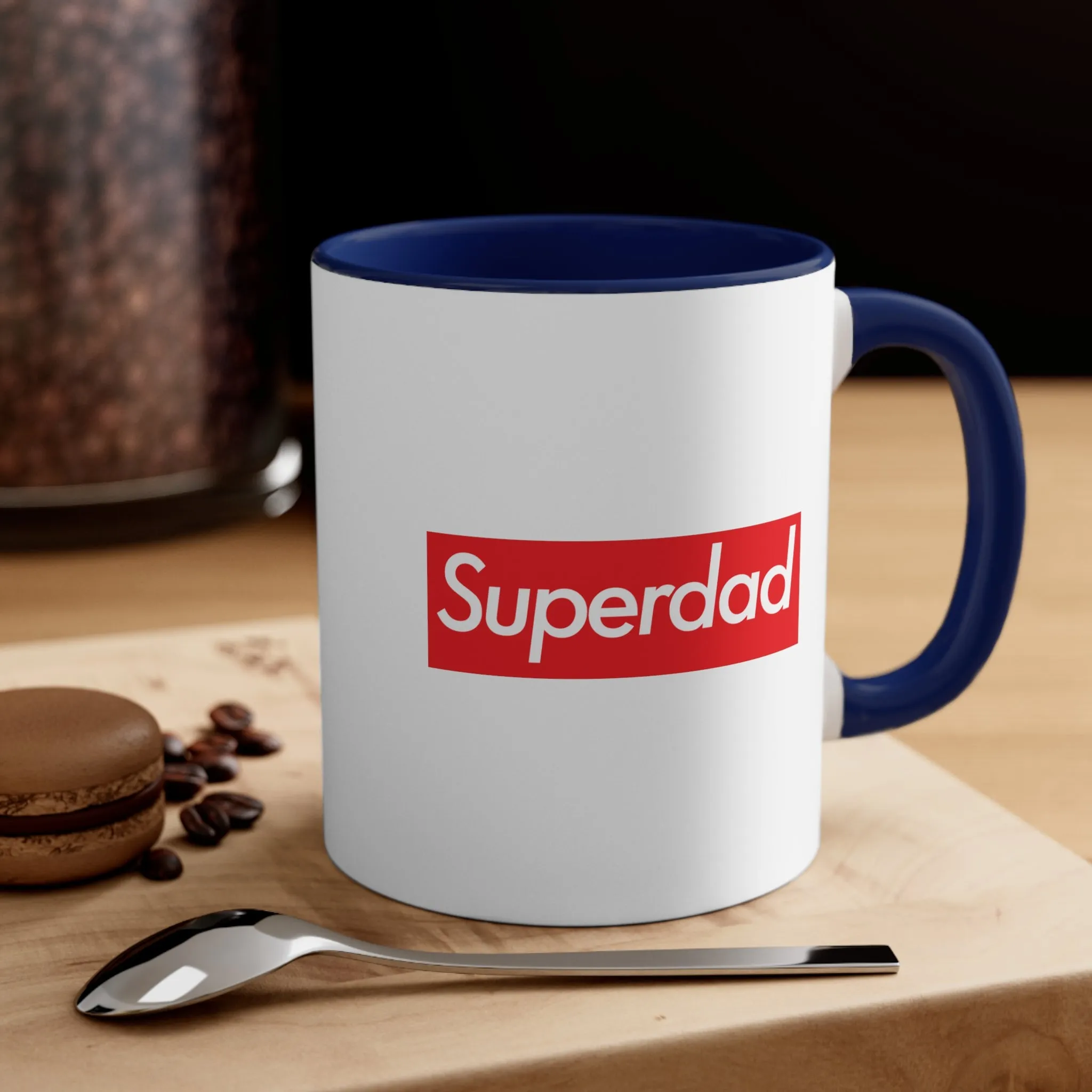 Superdad Accent Coffee Mug, 11oz super Inspired Funny Dad Father Appreciation Gift For Dads Fathers Day Thank You Thankful Love Birthday Christmas