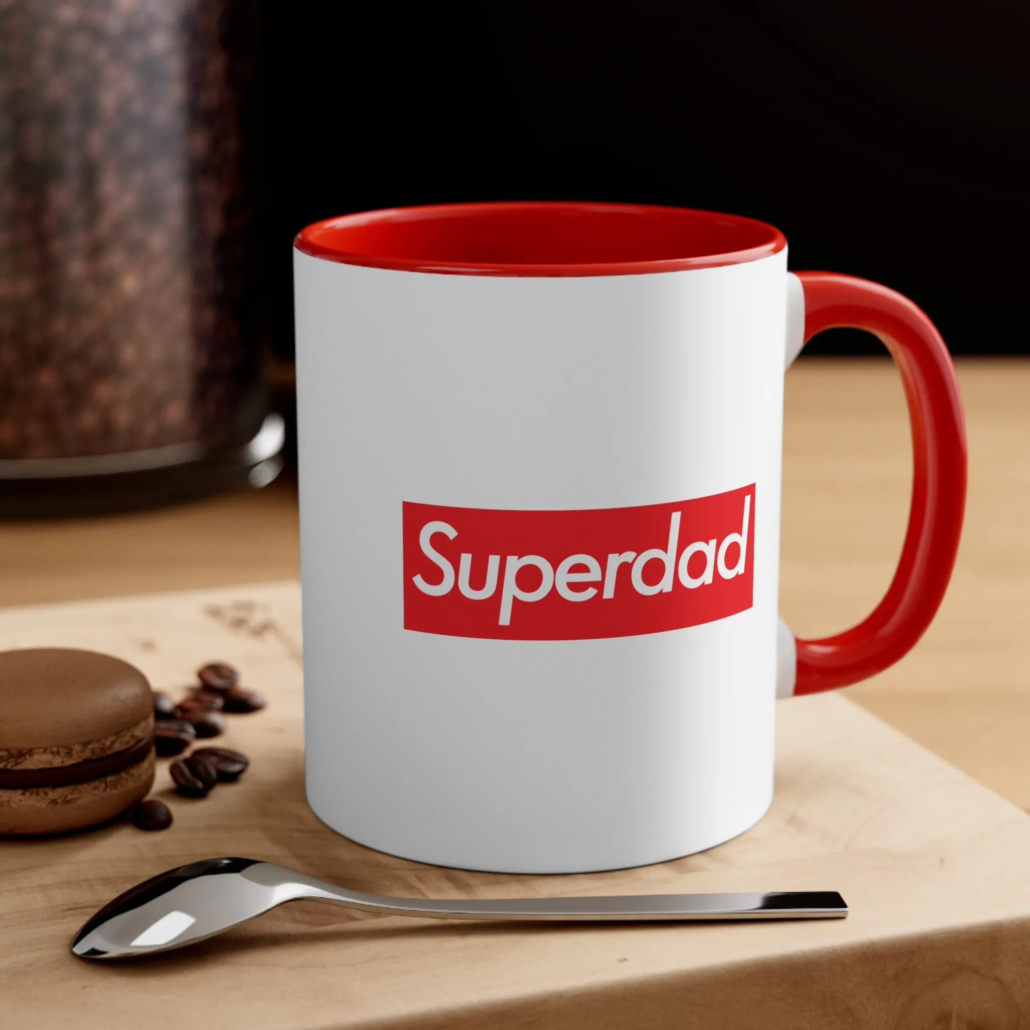 Superdad Accent Coffee Mug, 11oz super Inspired Funny Dad Father Appreciation Gift For Dads Fathers Day Thank You Thankful Love Birthday Christmas