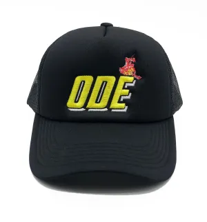 The Ode Flame Trucker Hat- Black