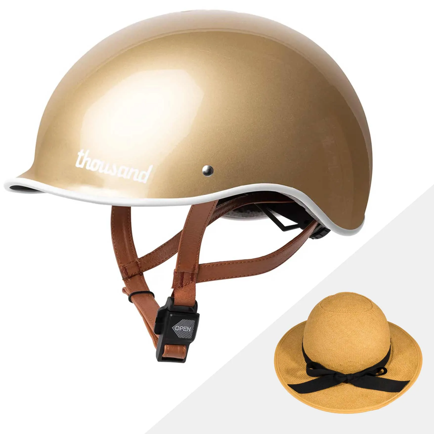 Thousand Helmet   Classic Straw Hat Helmet Cover