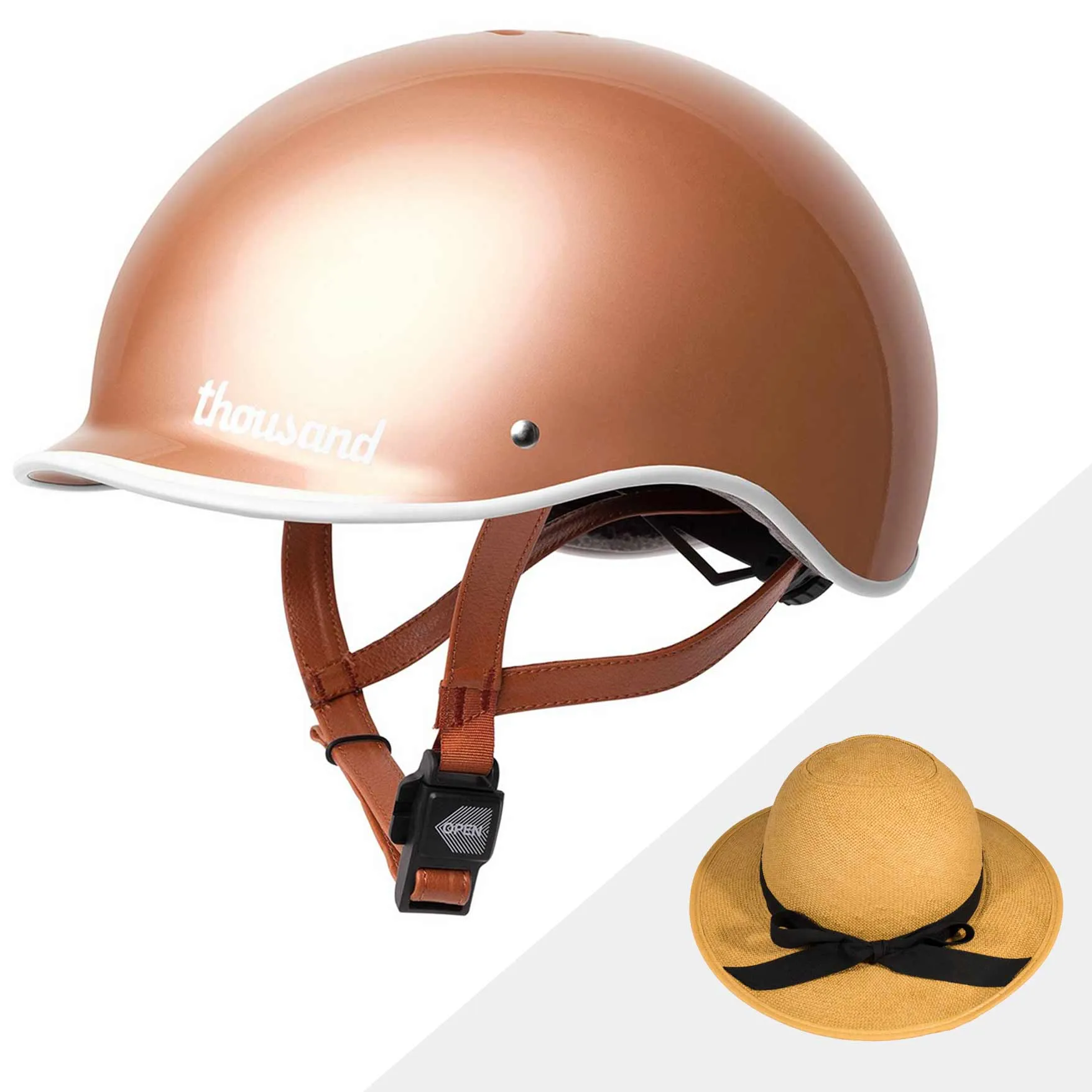 Thousand Helmet   Classic Straw Hat Helmet Cover