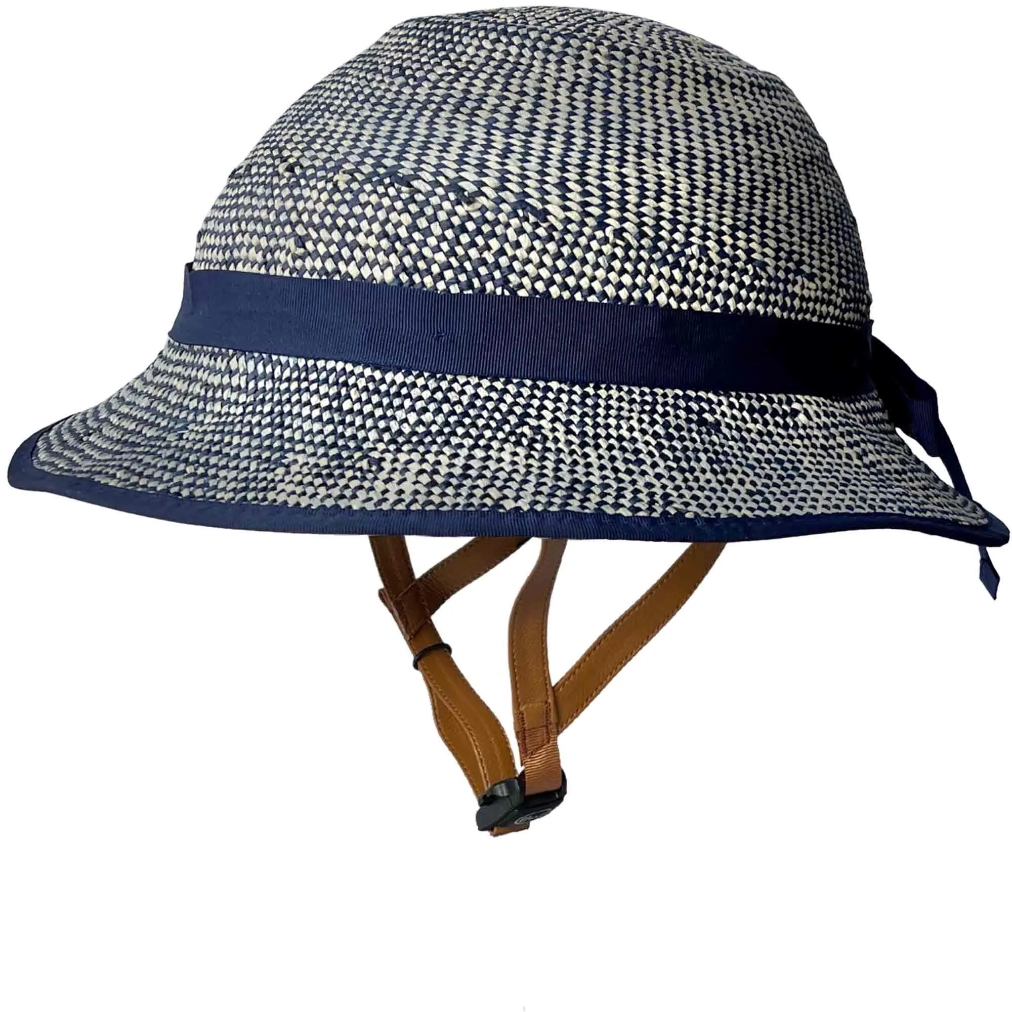 Thousand Helmet   Shibori Blue Straw Hat Helmet Cover