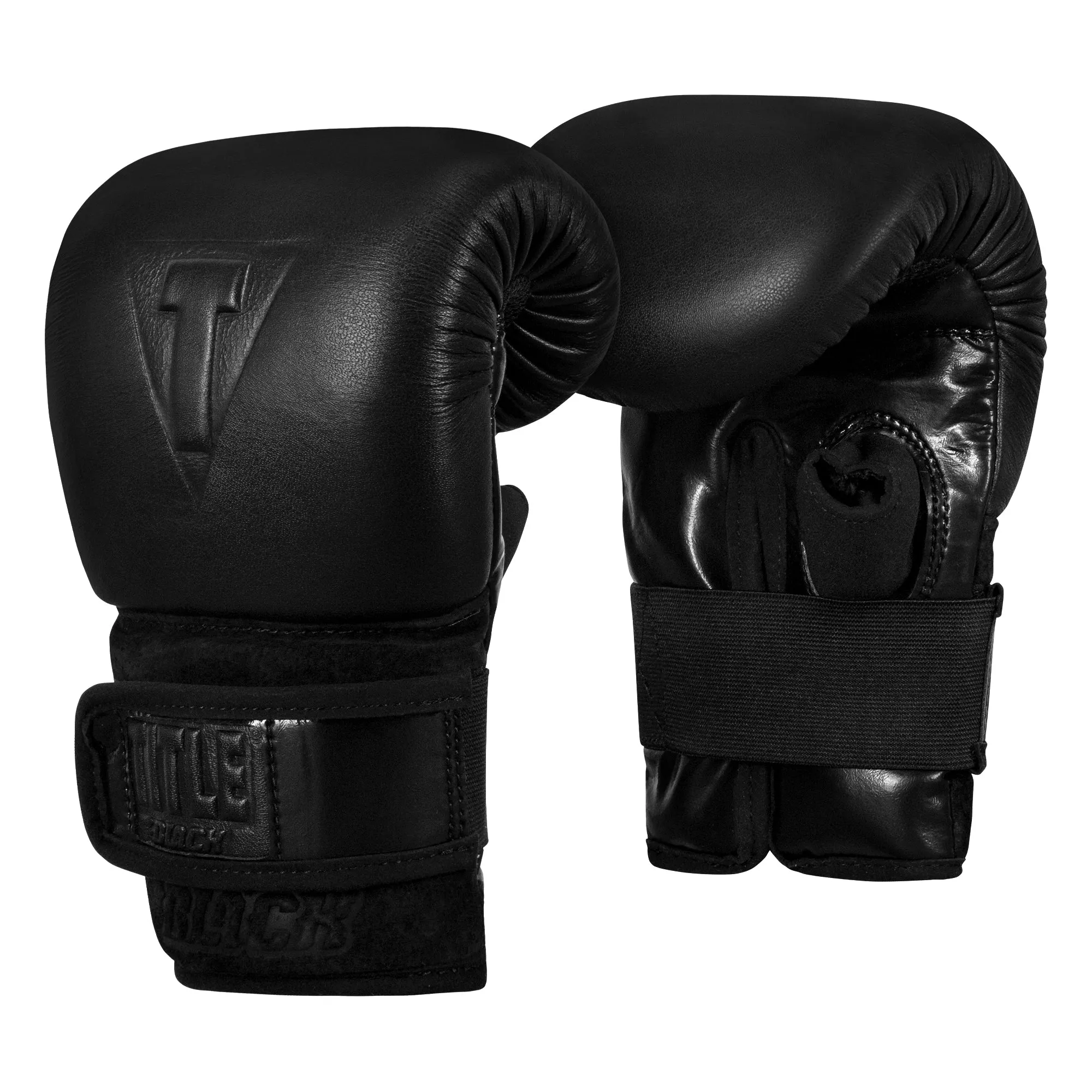 TITLE Black Old School Leather Pro Bag Gloves