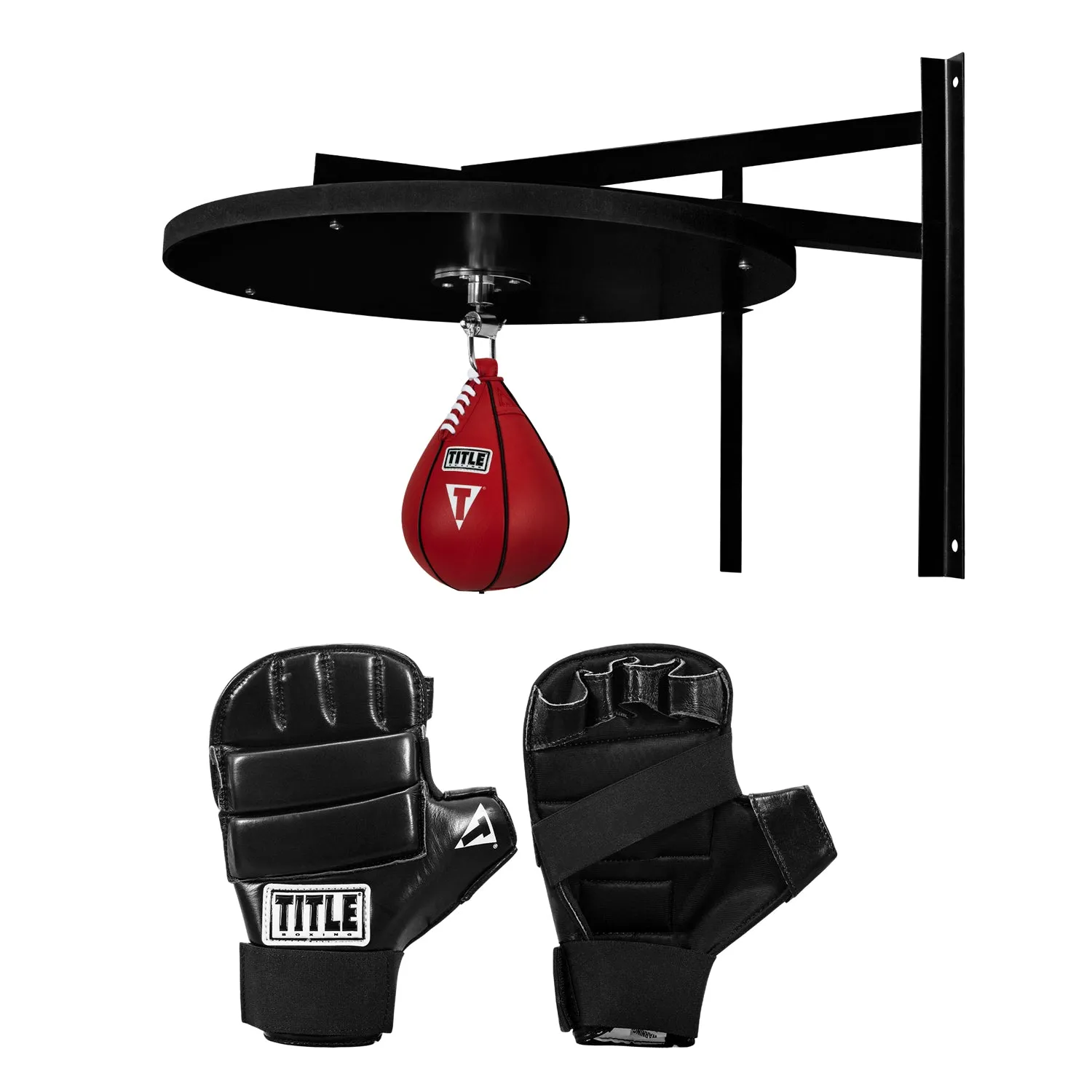 TITLE Boxing Speed Bag Platform & Gloves Bundle