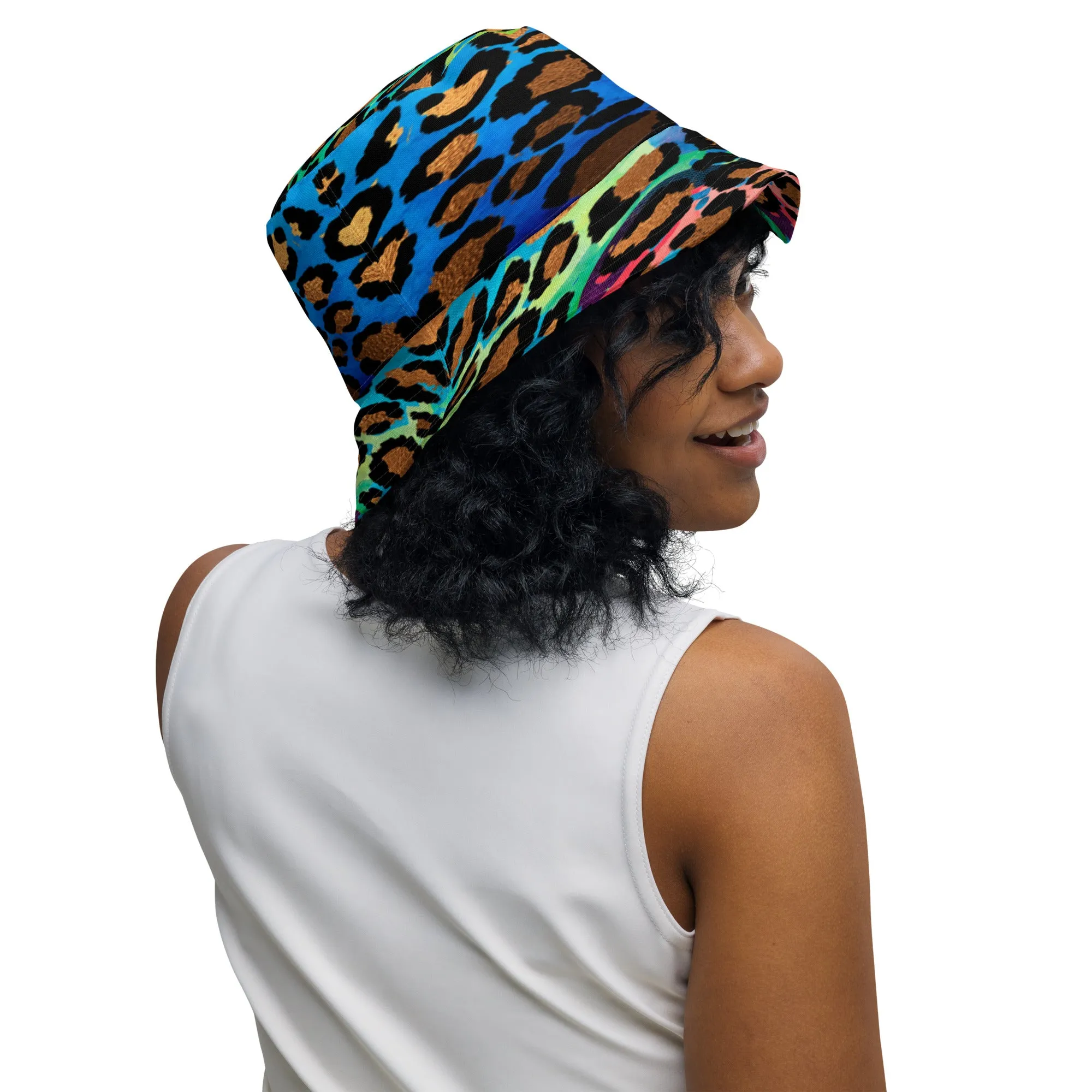 Wild Style Jungle Colorful Animal Print Bucket Hat, lioness-love